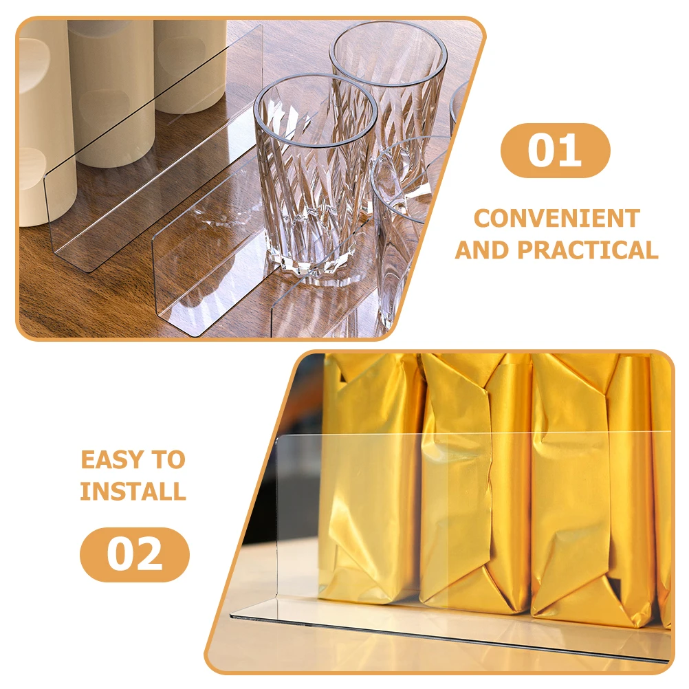 

6pcs L-shaped Shelf Dividers 28cmx6cm Clear Plastic Separators for Wardrobe Closet Organizer Supermarket Blocker Storage