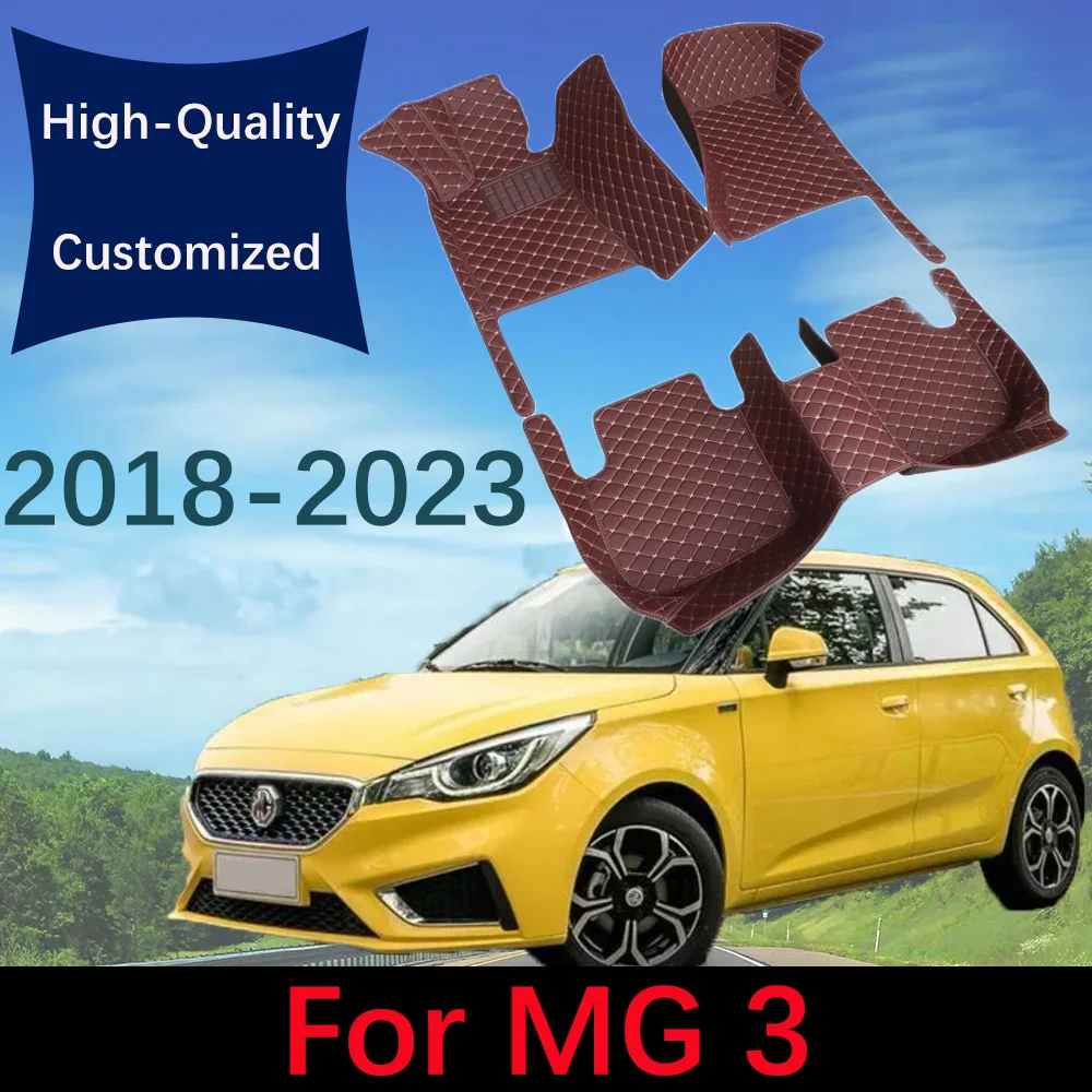 

Custom Leather Car Floor Mats For MG 3 2018 2019 2020 2021 2022 2023 Automobile Carpet Rugs Foot Pads Interior Accessories