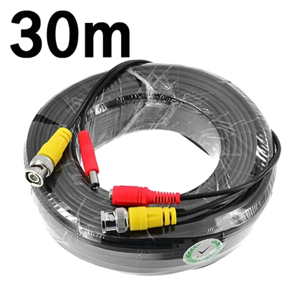 

30M Video Power 16.4Ft Cctv Security Camera Cable 2.1Mm Dc Connector Hard Plastic Metal Copper Cctv Cable For Commercial