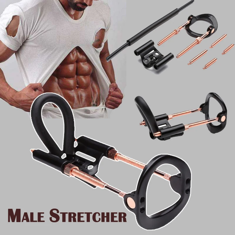 HESEKS Male Enlargement Penis Extender Silicone Pump Enlarger Stretcher Tension Traction Correction Bending Sex Toys For Men