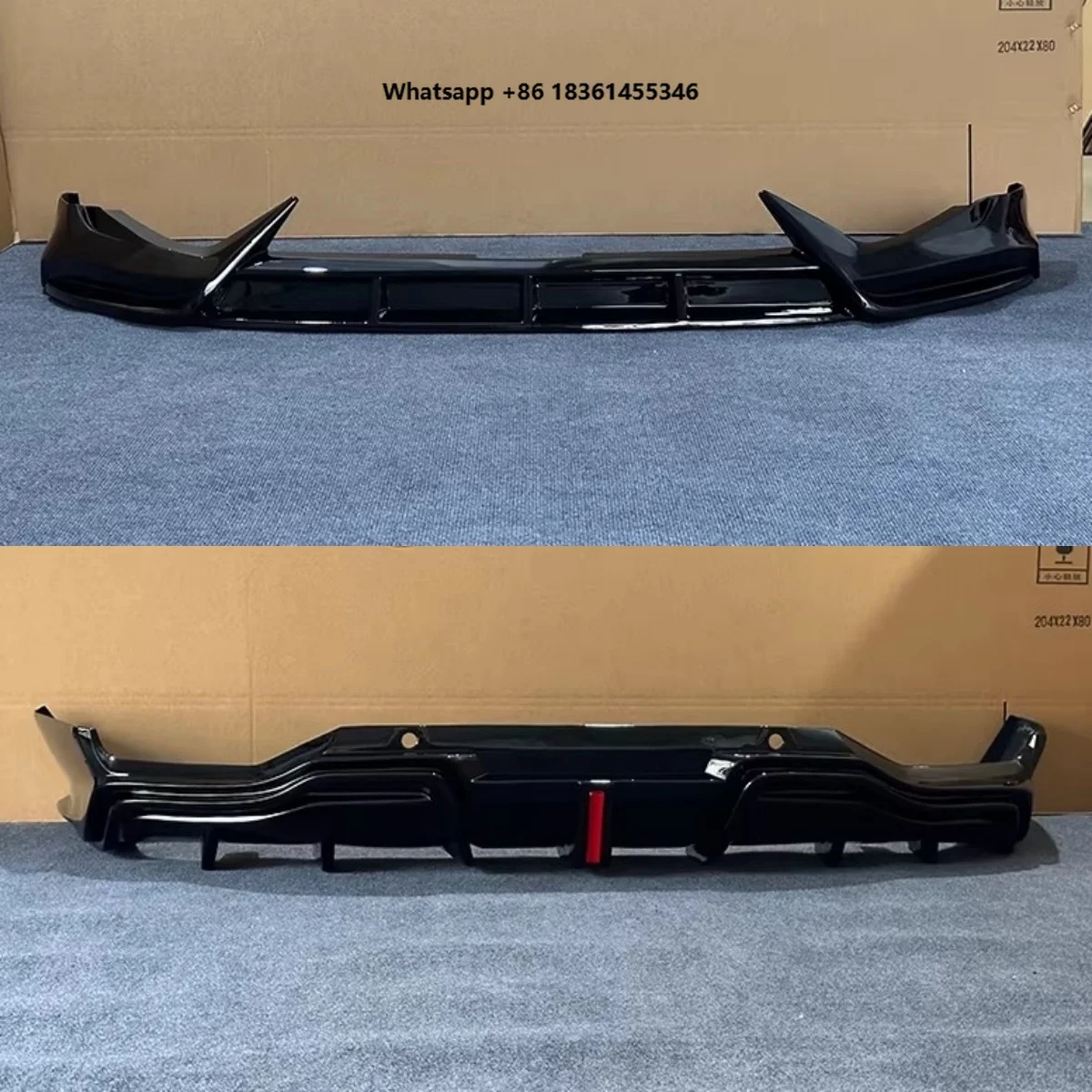 

For Gloss Black Front Shovel Rear Lip L 2023-2024 Modified New Style Car Body Kit Auto Parts