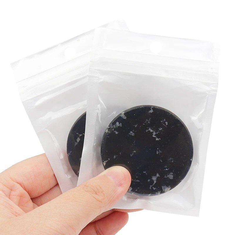 Paleta de pegamento para extensión de pestañas, piedra de Jade verde y negro, reutilizable, bandeja adhesiva, soporte para almohadilla, accesorios de maquillaje, 5cm