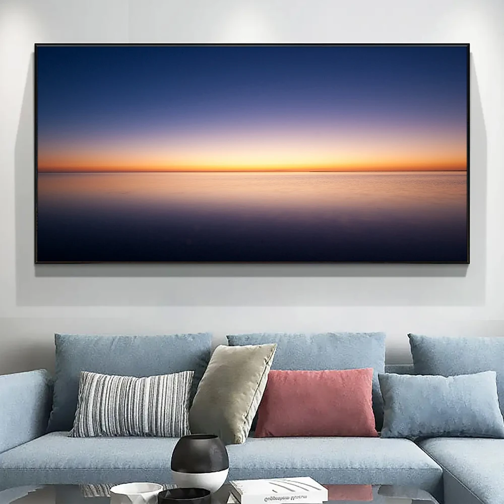 Sunset Horizon Scenery Canvas Painting Printed Wall Art Home Decor Poster Print Decorative Pictures for Living Room