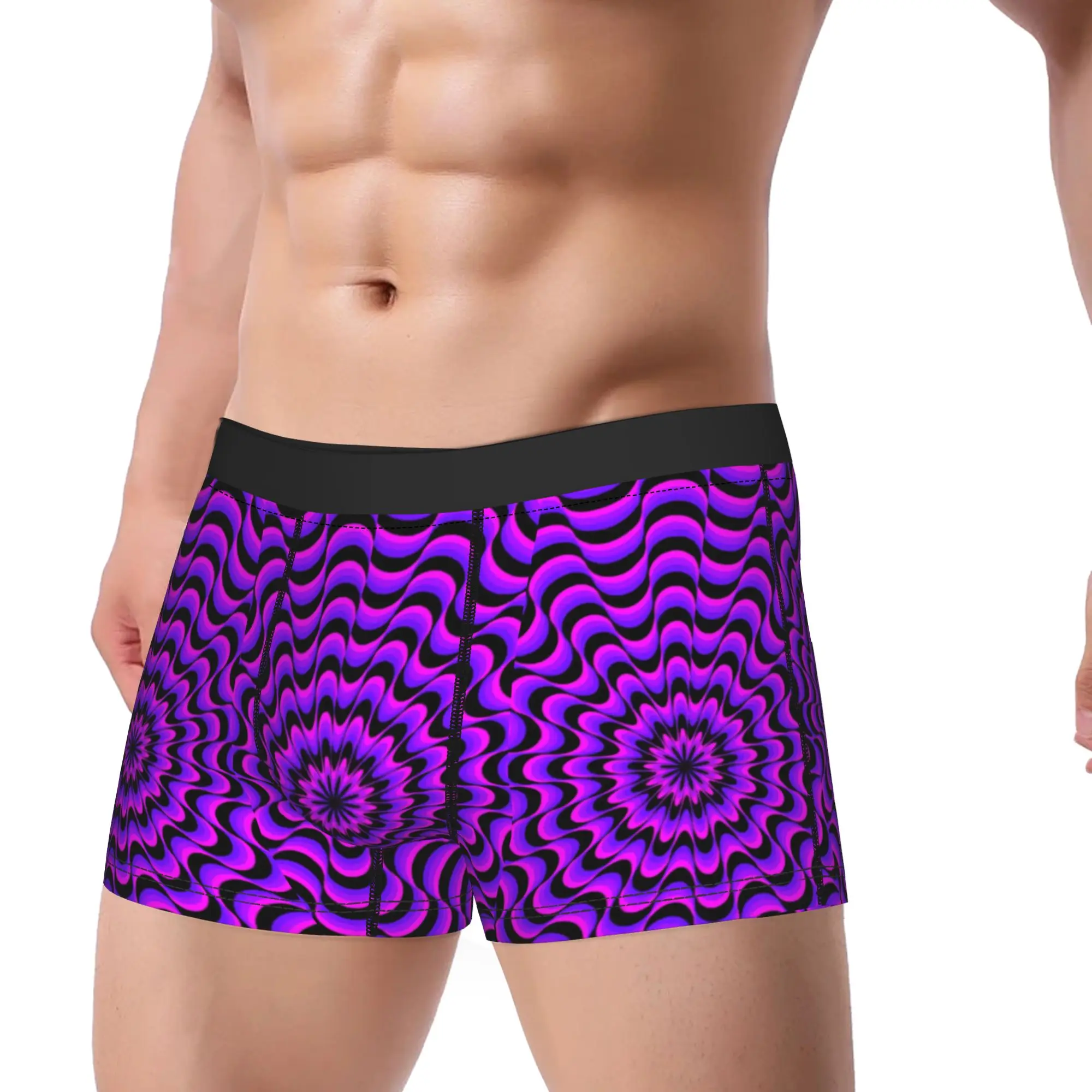 Retro Purple Spiral Trippy Pattern Underwear  Custom DIY Boxer Shorts Hot Sale Men's Panties Comfortable Shorts Briefs Gift Idea