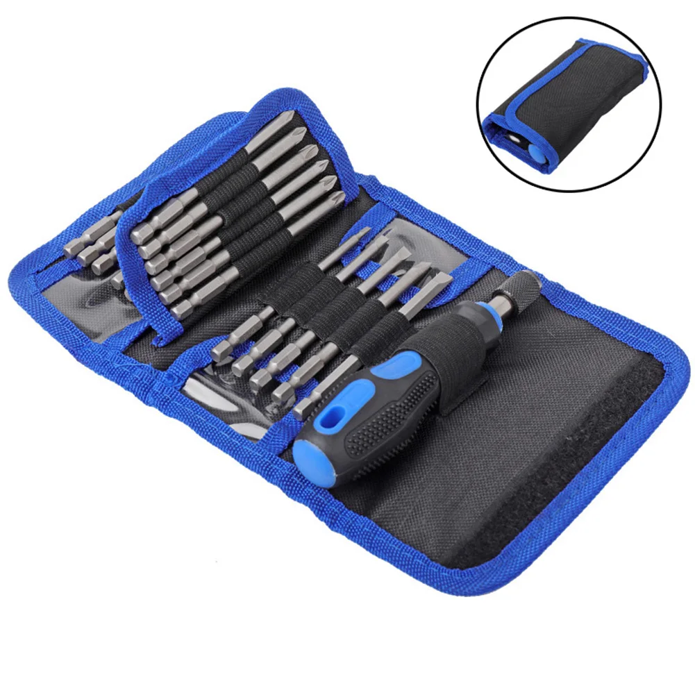 24pcs/set Lengthen Hex Handle Screwdriver Set Magnetic Security Head 1/4 Screwdriver Bits Kit Torxs Hex Cross Flat Hand Tools