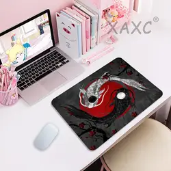 Japanese Koi Desk Mat Black and Red Mouse Pad Japan Fish Yin and Yang Bushido Mousepad Rising Sun Small Gaming Mouse Mat 20x25