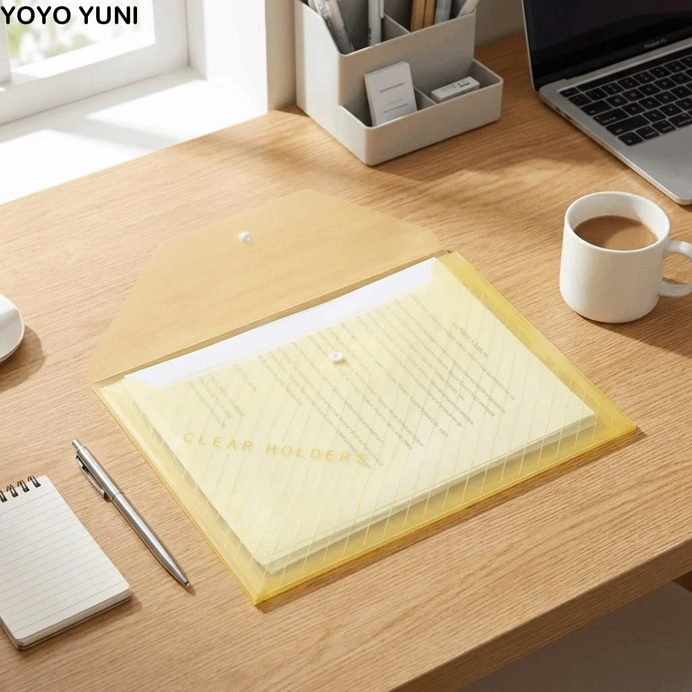 20 pcs PP Material A4 File Folders Multi Color Waterproof Paper Organizer Large Capacity Clear Plastic Exam Paper Storage Bag