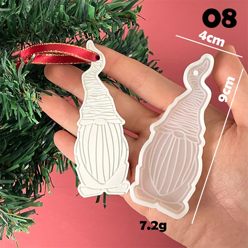 Epoxy Resin Molds Keychain Dwarf Keychain Christmas Tree Pendant Dwarf Home Decoration Crafts For DIY Silicone Mold