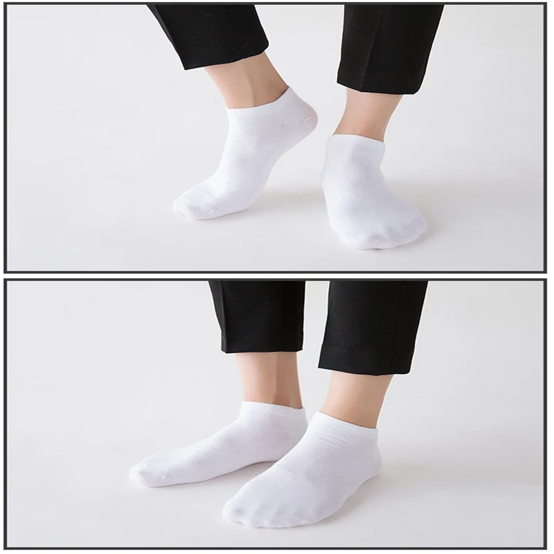 20/10/5 Pairs Women/Men Boat Socks Invisible Low Cut Silicone Non-slip Summer No-show Ankle Socks Solid Color Casual Breathable