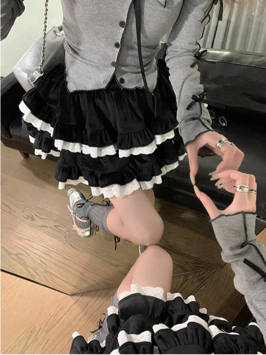 High Waist Princ Sle Semi-Body Skirt for plus Size Women Sweet And Spicy Summer New Cake ort Skirt And Hot Pants