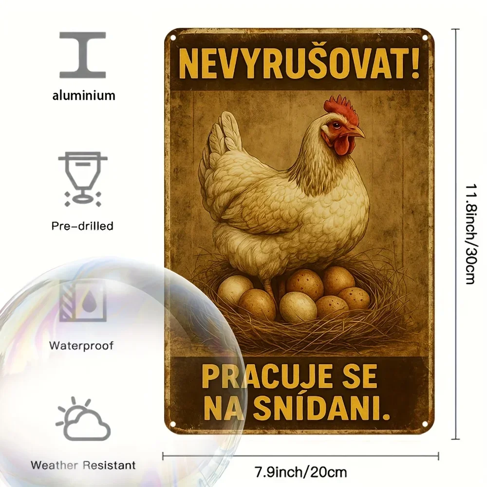 Czech Slogan Retro Metal Wall Sign Vintage Czech 
