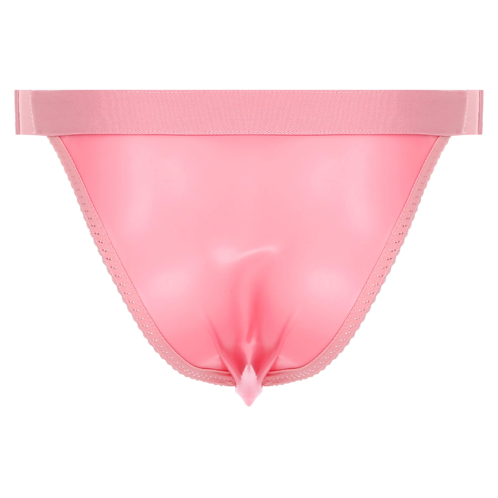 Swimwear Mens Sheath Pouch Low Rise Bikini Underwear Soft Latex Briefs Swimsuit Lingerie Adjustable Sissy Panties Underpants