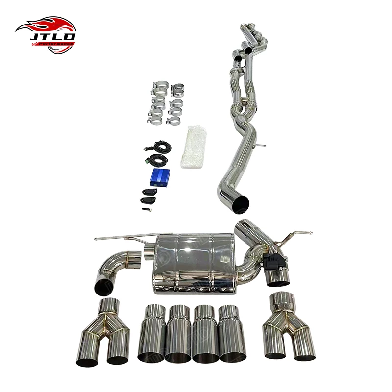 

JTLD Newest Exhaust Valved Single Midpipe Catback For BMW M3 M4 F80 F82 S55 Equal Length Mid Pipe Valvetronic Exhaust System