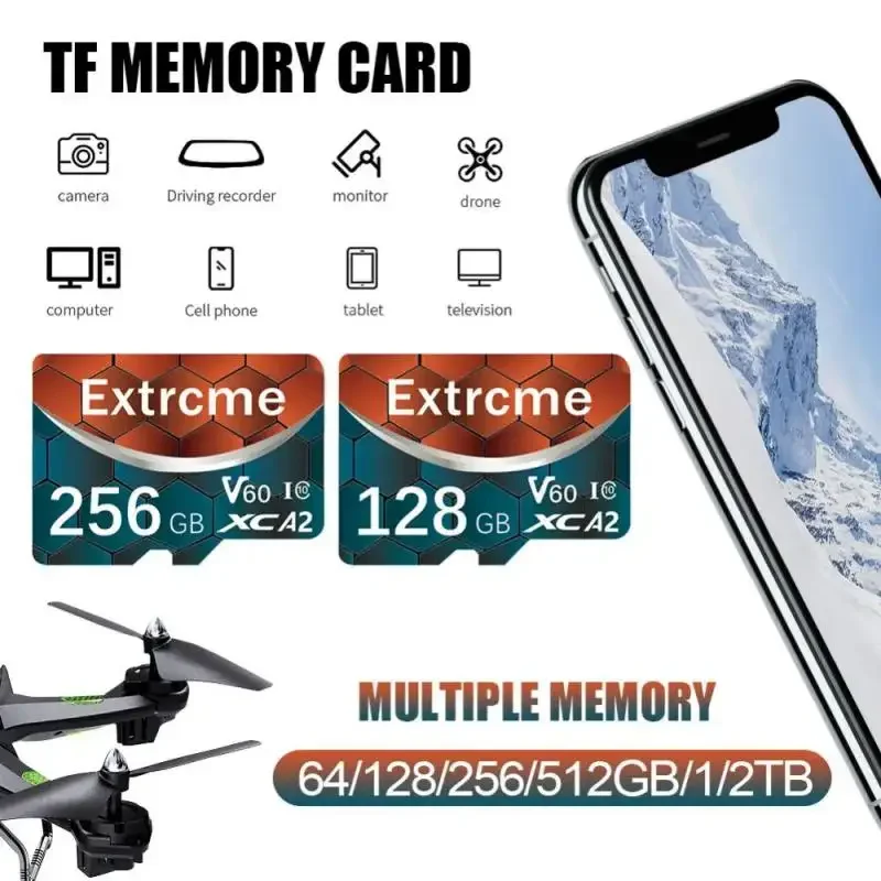 2TB 1TB Memory Card Class10 A2 Micro TF SD Card 64GB 128GB 256GB 512GB Cartao De Memoria SD Card For Camera Nintendo Switch