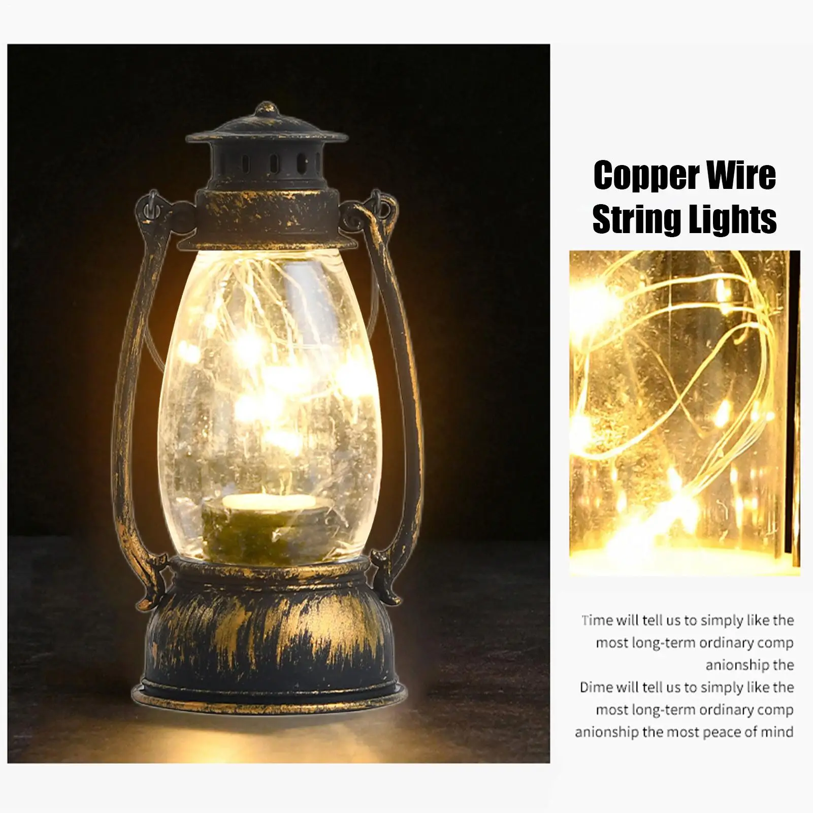 Christmas Electronic Candles Lantern Battery Lanterns Decorative Retro LED Small Horse Lights Flame Flickering Lights - view 4