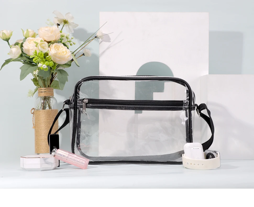 TINYAT Damen-Umhängetasche aus PVC-Material, transparent, wasserdicht, leicht, Umhängetasche, Konzert, Stadionveranstaltungen, Patry, Brusttasche – Detail 14