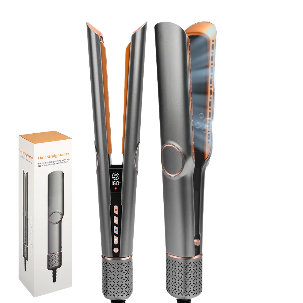 

2-in-1 Fast Air Flat Iron Hair Styler LED Electric Dry Wet Ceramic Plate Hair Straightener for home Use 1-Year Hotels