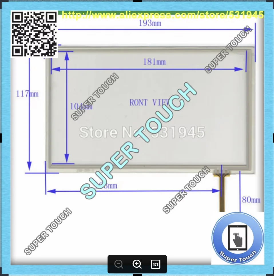 

ZhiYuSun POST 8 inch 4-wire resistive Touch Panel JXH287 193*117 Navigator TOUCH SCREEN 193mm*117mm GLASS LCD display