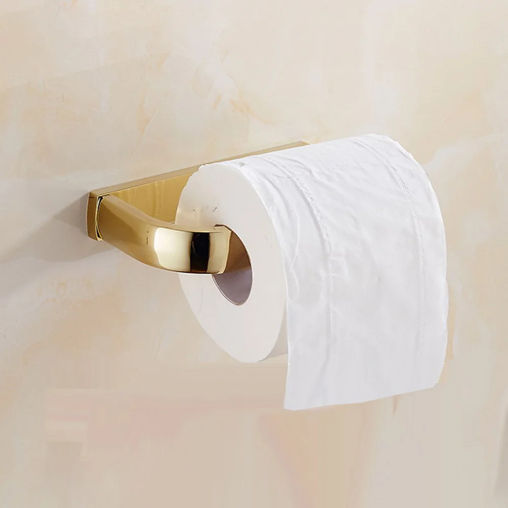 

Gold Color Brass Toilet Paper Holder Wall Mounted Roll Holder Rack Toilet Tissue Holder Luxury Bathroom Accessories Nba848