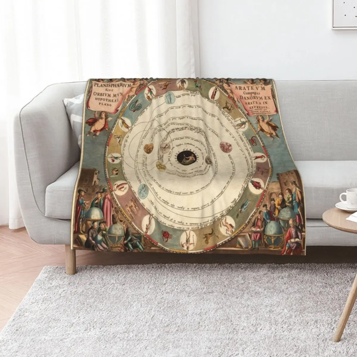 Vintage Zodiac Circle with Horoscope Throw Blanket Decorative Sofas Weighted Thermal Sofa decorative Blankets