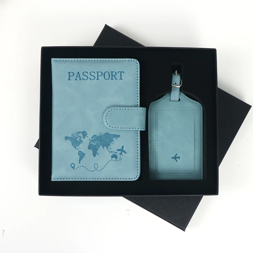 Personalisiertes Anti-Magnetisches Reisepass-Set mit Gepäckanhänger, PU-Leder Reisepasshülle mit Magnetverschluss, Reisepass-Tasche – Detail 8