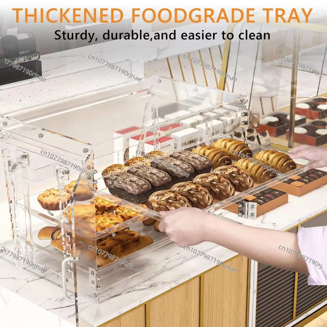 Acryl Gebak Display Rack, Multi-Layer Brood Vitrinekast Met Deur, Donut Biscuit Cake Vitrinekast