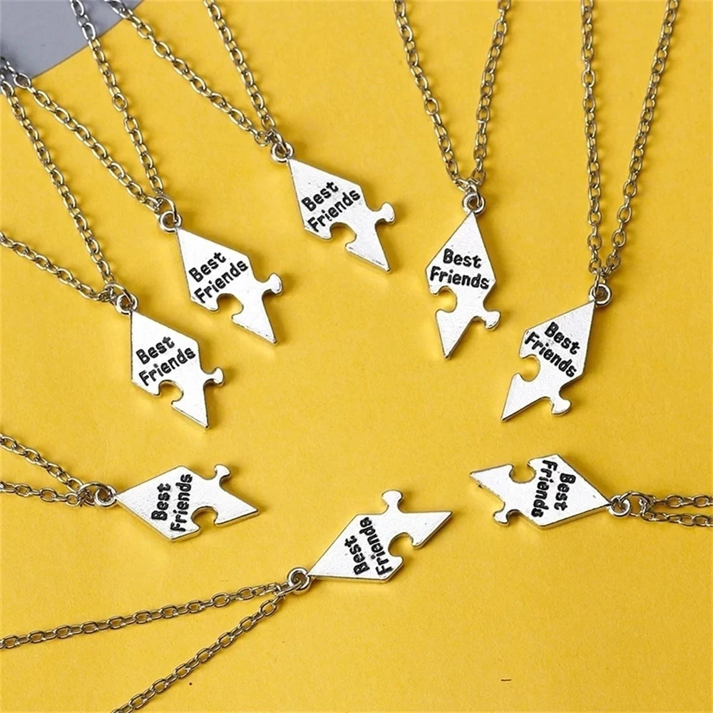 3/4/5/6/7/8/9/10PCS Best Friend Pendant Necklace For Women Adjustable Choker Chain FF Forever Friendship Jewelry Gift