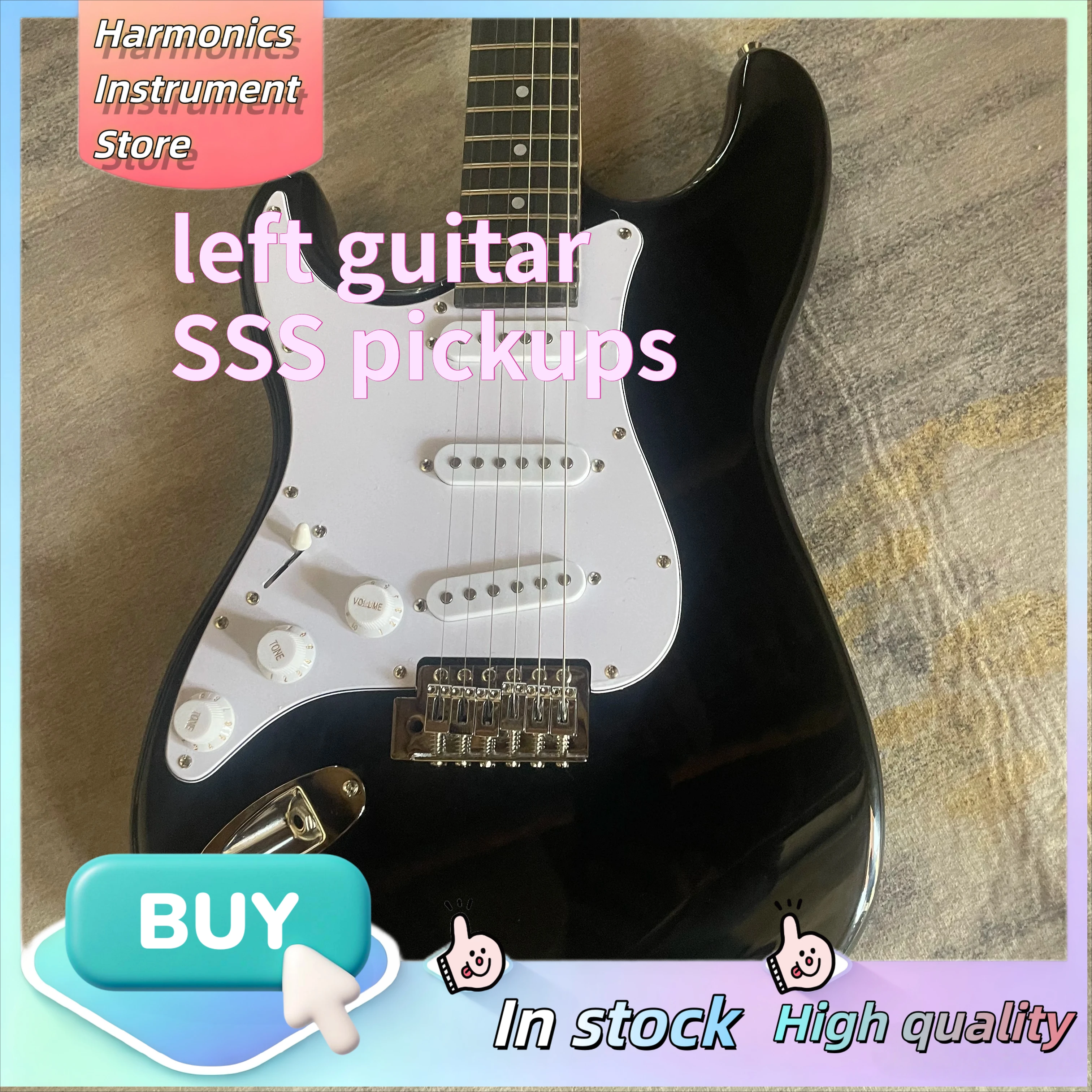 Left 1954 BK ST Electric Guitar, 3 Single‑Coil Pickups, Synchronized Tremolo Bridge, Classic Rock Pop Stage Performance Guitar