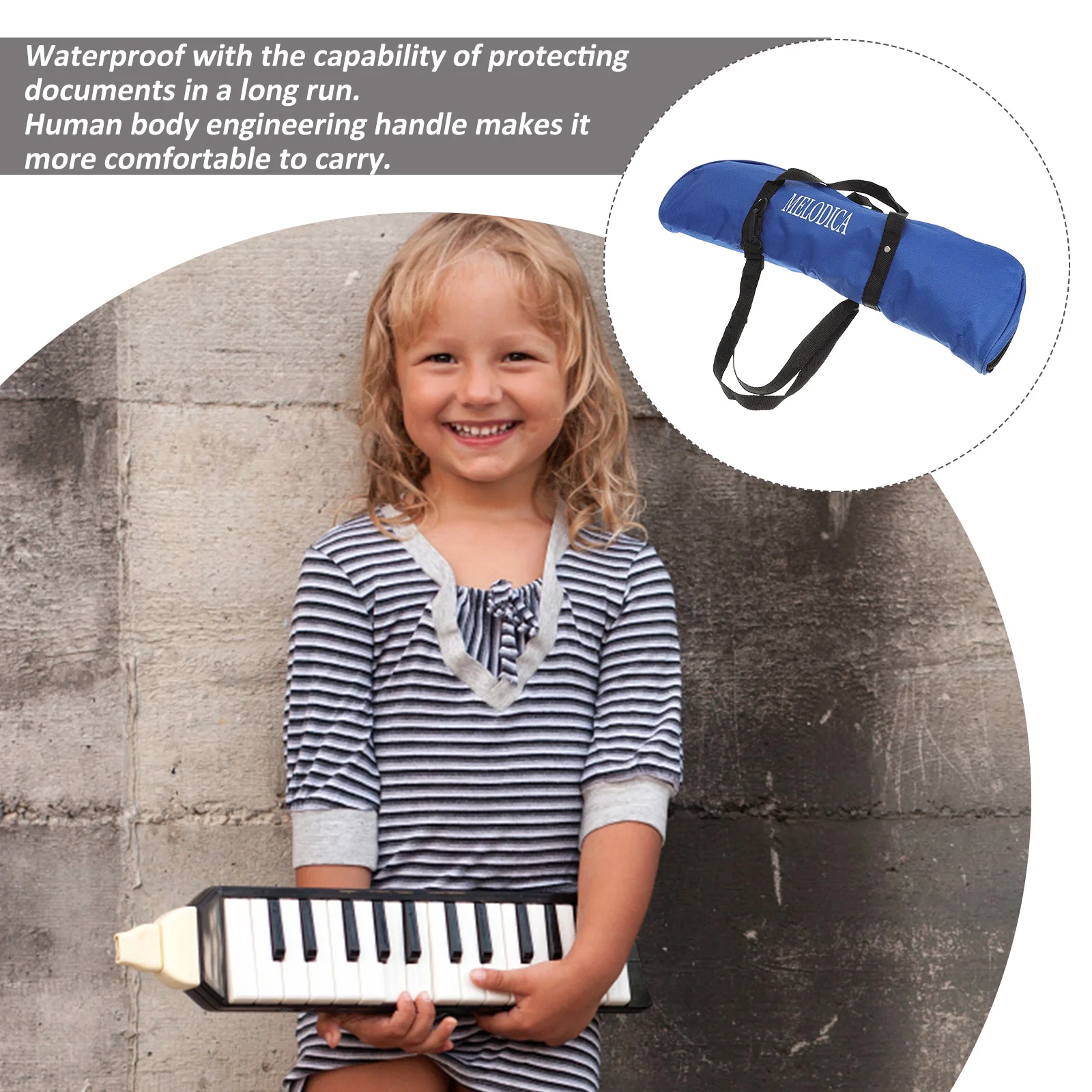 32 -key Melodica Bag หนาหีบเพลงซิป Harmonica Bag (สีเขียว) แฟ้มโฟลเดอร์ขยายแฟ้ม