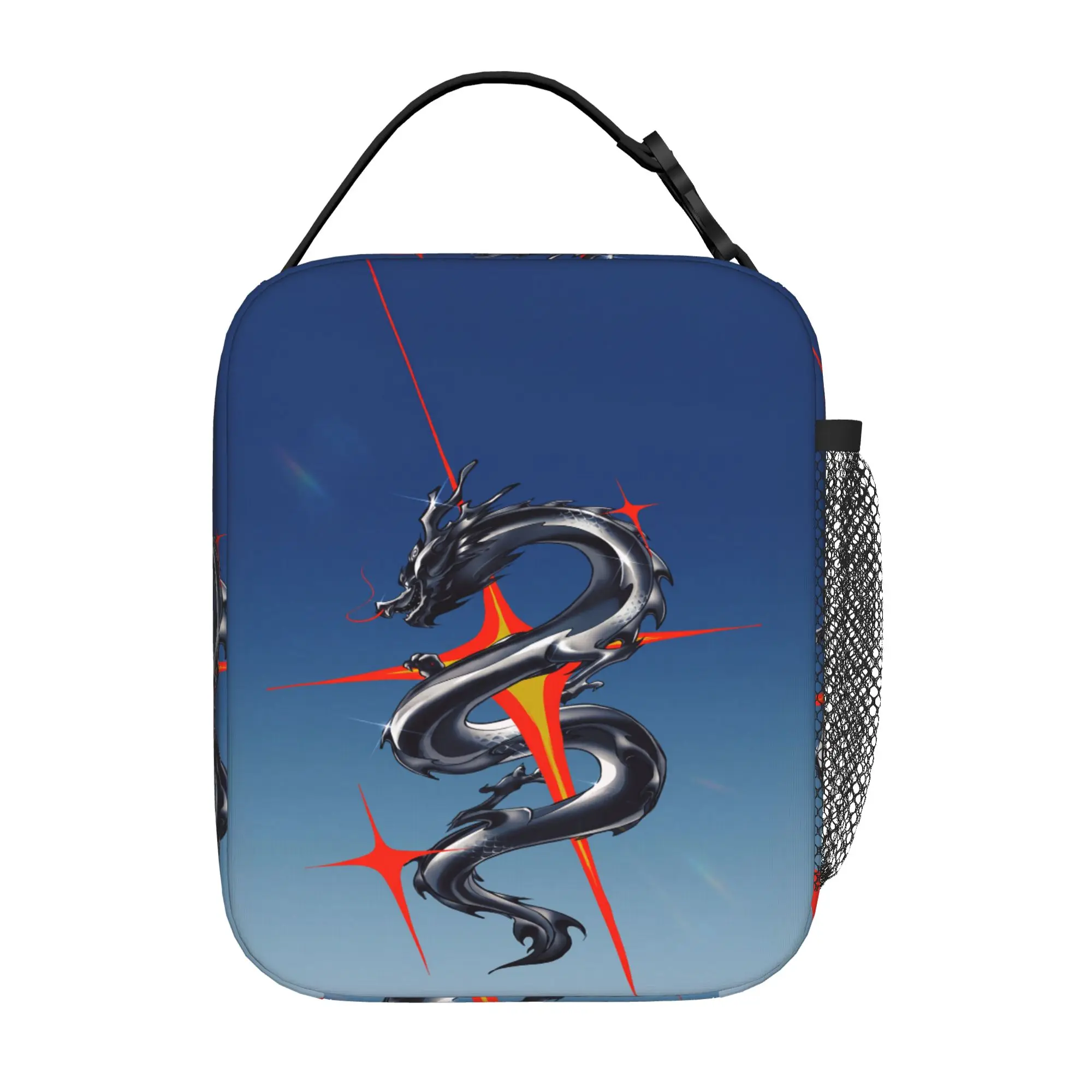 Back to school season Lunch Box Bag Silver Dragon Sky Fantasy Art Kawaii Good Quality Multi-Function Heat Preservation Lunch Bag