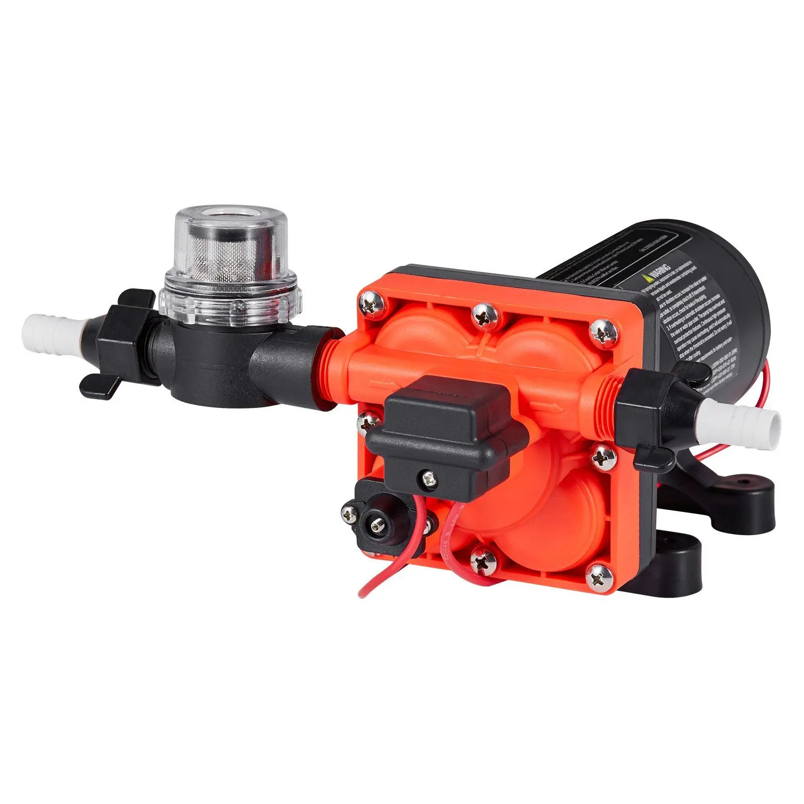 RV Water Pump, 12V DC 5 GPM (18.9 L/min), 4-Chamber Self-Priming Diaphragm Water Pump with Automatic Pressure Switch, 70 PSI