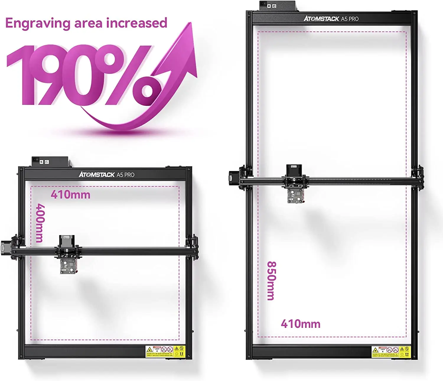 ATOMSTACK A5 zestaw do przedłużania rzęs do A5 Pro A5 Pro + laserowa maszyna grawerująca 850*410mm rozszerzenie obszar grawerowanie maszyna