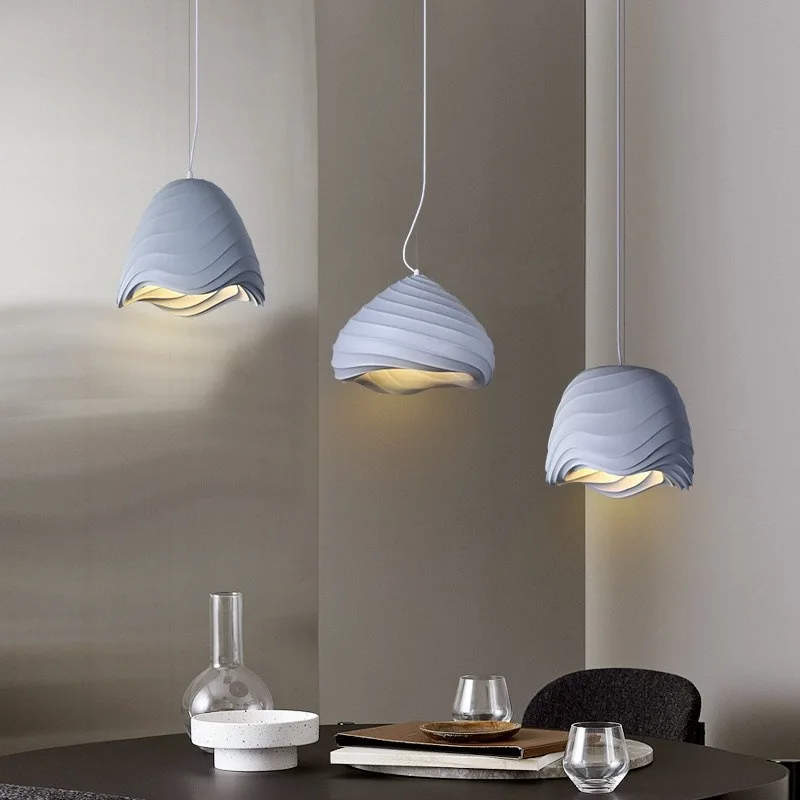 Wabi-Sabi Resin Pendant Lamp Designer Personality Decor Restaurant Bedroom Study Kitchen Cafe Retro Singe Head LED Hanging Light