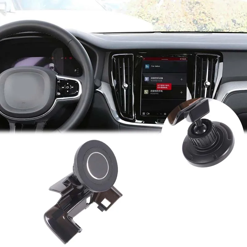 Suporte magnético para celular, console central, abs, giratório, suporte para celular no painel do carro, para volvo s60 224 v60 225 2020-2023