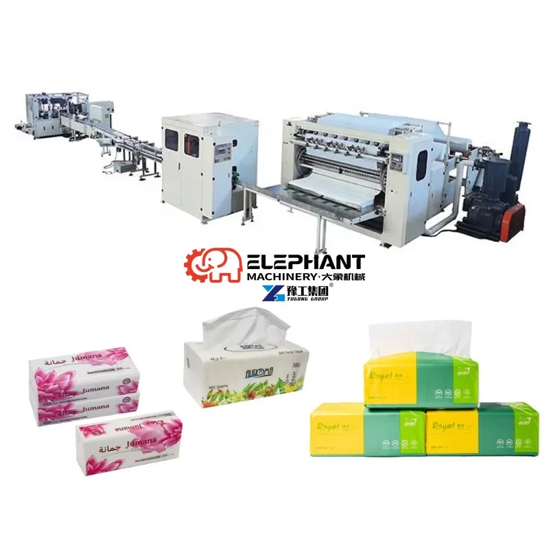 4 or 5 Lines Automatic Non Stop Soft Facial Tissue Production and Packaging Machine Disposable Tissue Processing Equipment