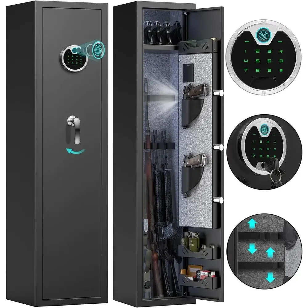 Heavy-Duty Security Safe for Long Guns, Shotguns, and Pistols with Backlit Keypad and Silent Operation