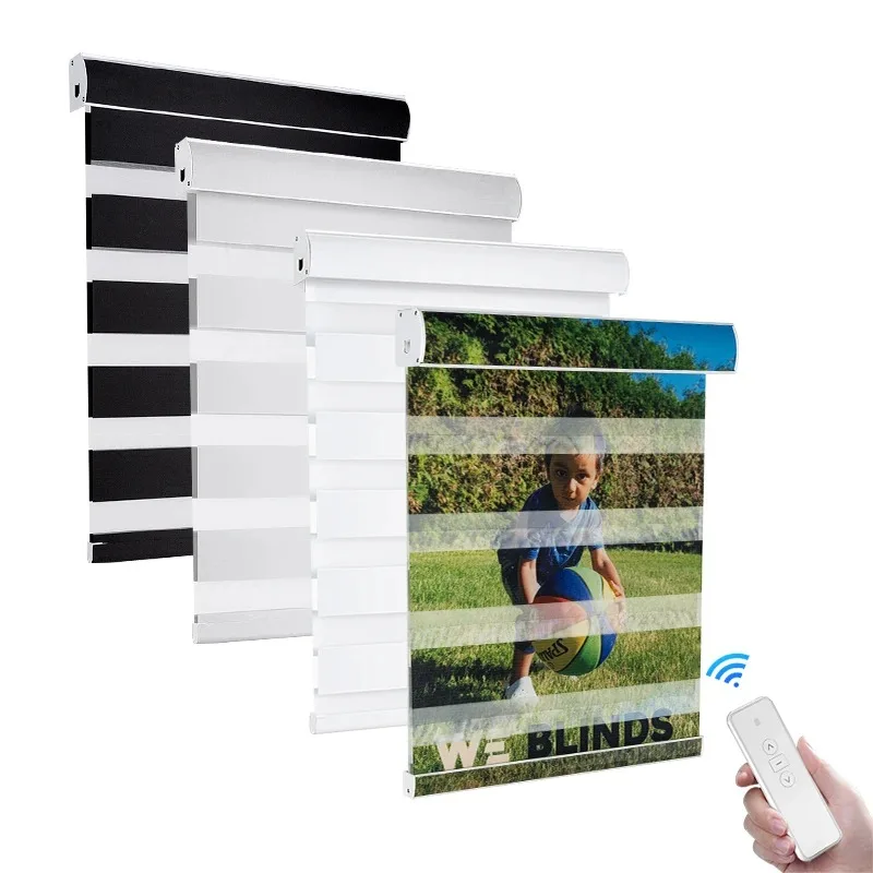 【Best Selling】Motorized Electric Smart Alexa Print Roller Blinds Diy Graphic Shades Modern Blinds