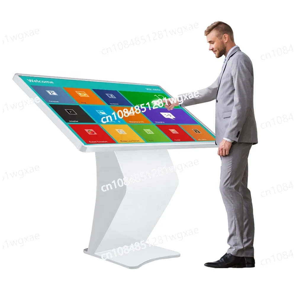 Horizontal All in One Stand Touch Screen Self Service Kiosk 10-point Android System and Win System 32