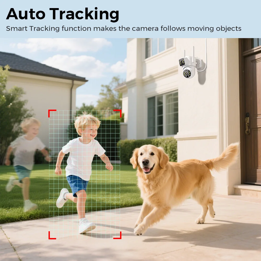 BESDER 8MP واي فاي كاميرا PTZ شاشات مزدوجة في الهواء الطلق كشف الإنسان تتبع السيارات 6MP CCTV كاميرا مراقبة IP P2P الصوت iCSee #6