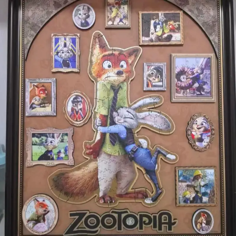 

Деревянный пазл Disney Zootopia нестандартной формы, антистресс, с рамкой, подарок на день рождения/праздник, в наличии
