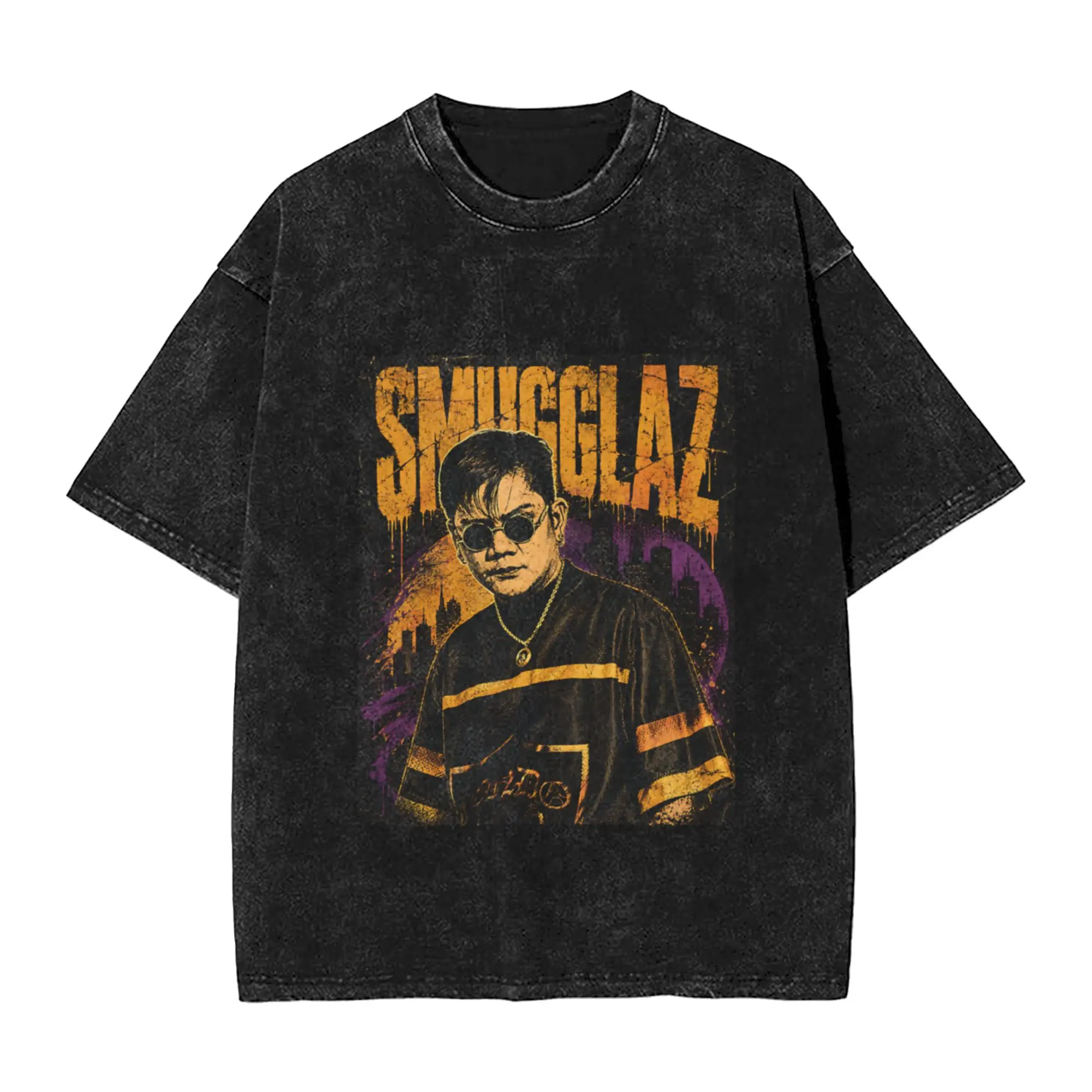 Pinoy Hip Hop Artist - Smugglaz Classic Cool A Washed T Shirt Men's Women's Oversized Cotton Tees Tops