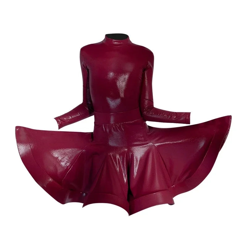 Trajes de baile latino para niñas, traje de falda de manga larga, vestido de Tango Chacha Rumba, ropa latina para niños