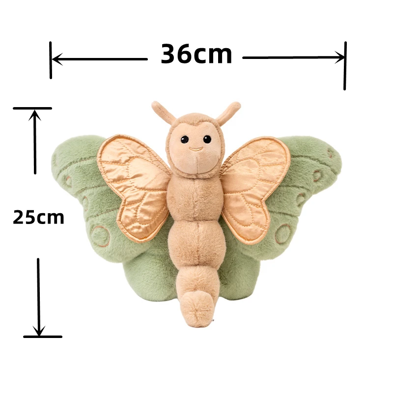 Butterfly Plush Toy High Fidelity Anime Cute Moth Insect Plushie Lifelike Animals Simulation Stuffed Doll Kawaii Toy Gifts Kids