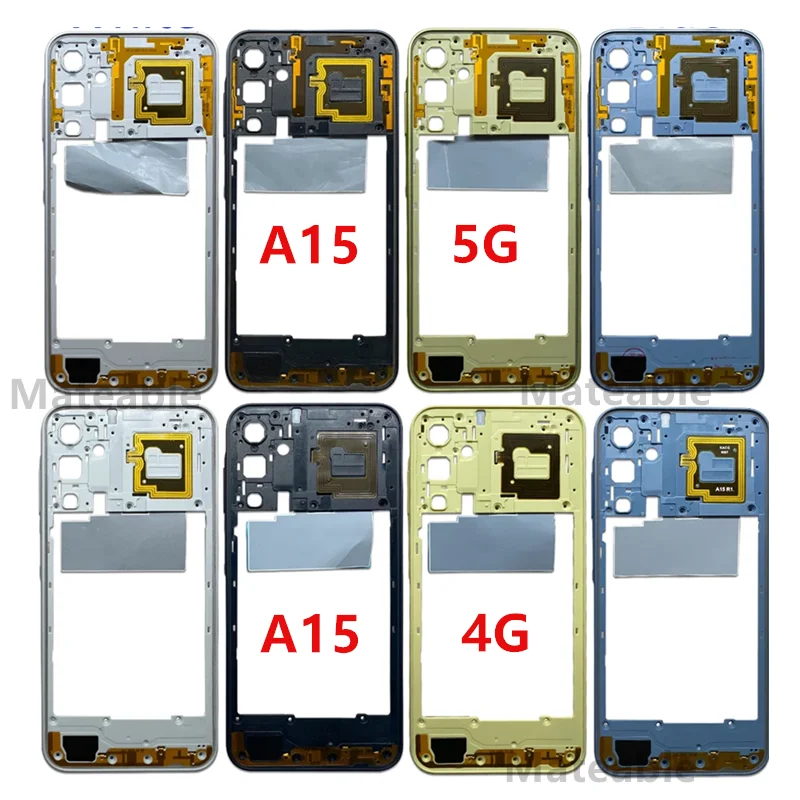 A155 A156 For Samsung Galaxy A15 4G 5G Middle Frame Housing Board LCD Faceplate Bezel Replace Repair Parts + Side Buttons