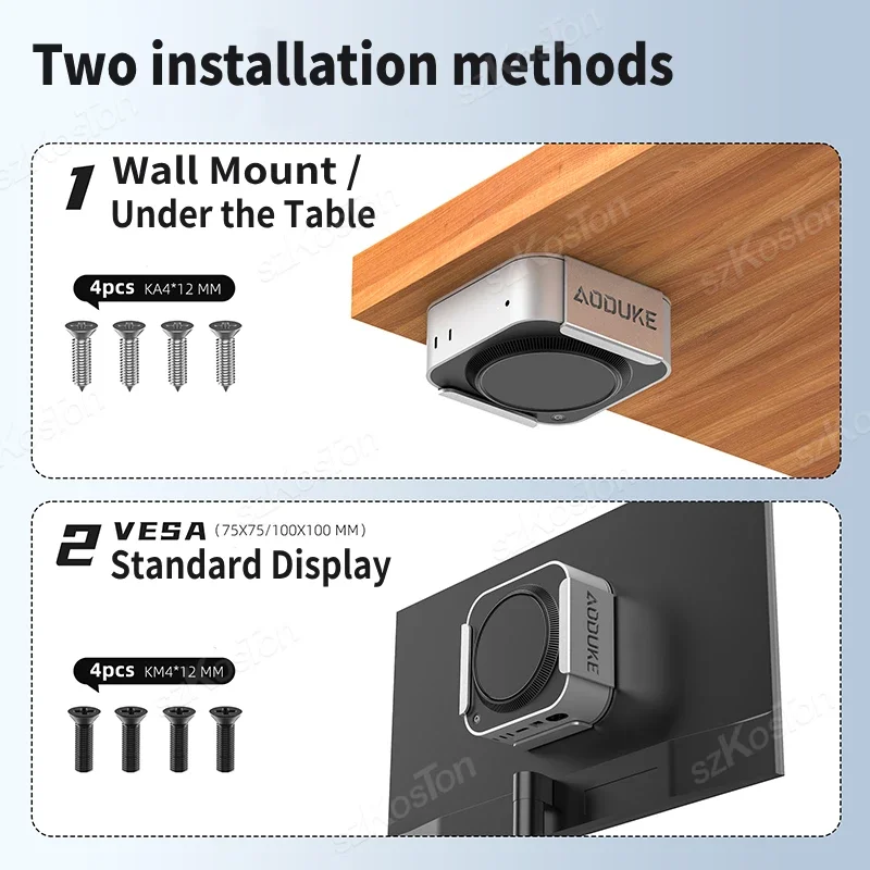 Металлический держатель для настольного компьютера Mac Mini M4 под настольной подставкой за монитором VESA для Mac Mini M4 Pro, аксессуары для ПК