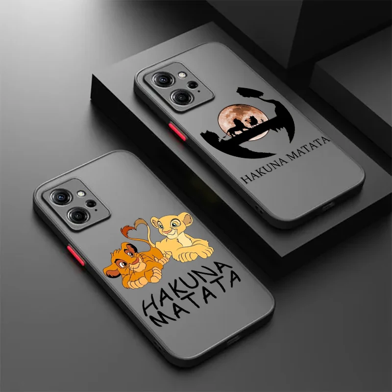 Lion King HAKUNA MATATA Frosted Translucent For Redmi Note 13 12 12S 12T 11 11T 11E 10 10S 9 Pro Plus 5G TPU Phone Case