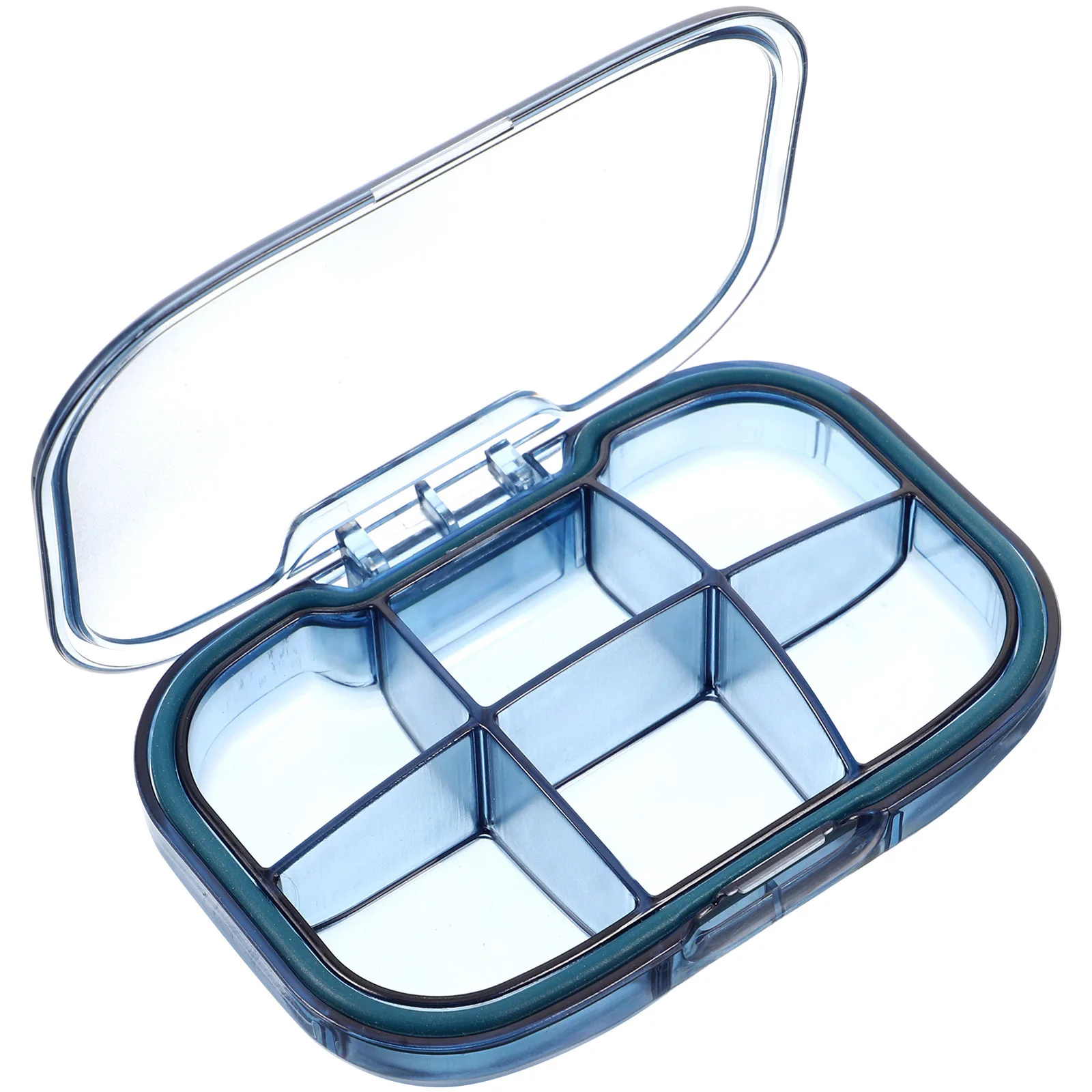 

1pc Portable Medicine Containers Storage Case For Travel Home Office Use Blue Medicine Storage Case Plastic Container