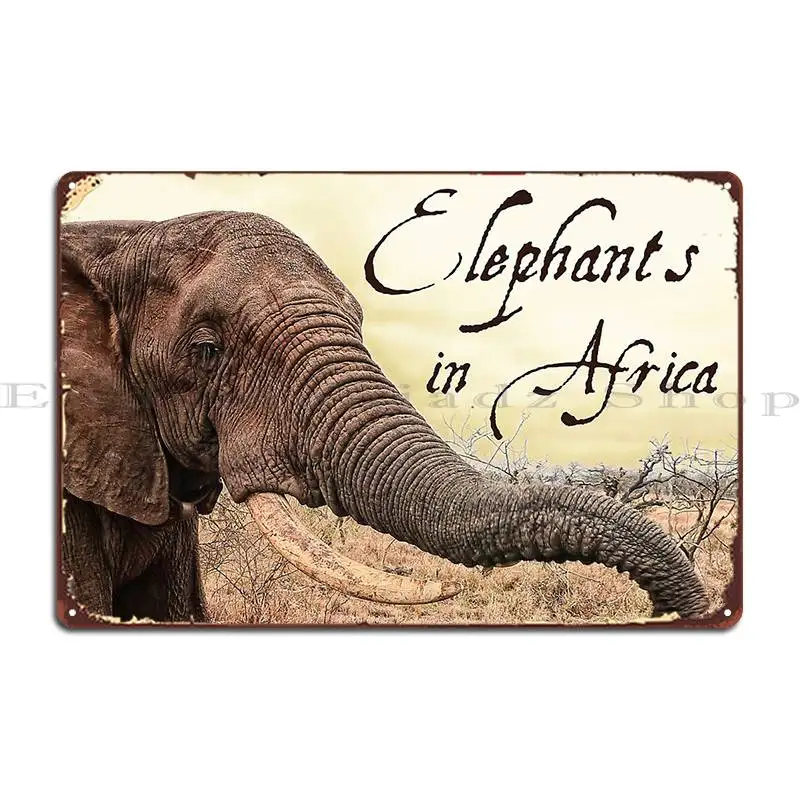 الفيلة في أفريقيا لوحة معدنية ملصق شخصية المرآب اللوحات تصميم كهف المطبخ تين تسجيل ملصق