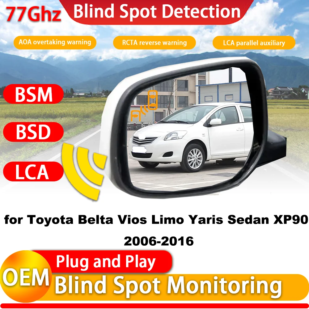for Toyota Belta Vios Limo Yaris Sedan XP90 2006-2016 OEM Blind Spot Monitor Detection Rear Cross Traffic Alert BSM RCTA System