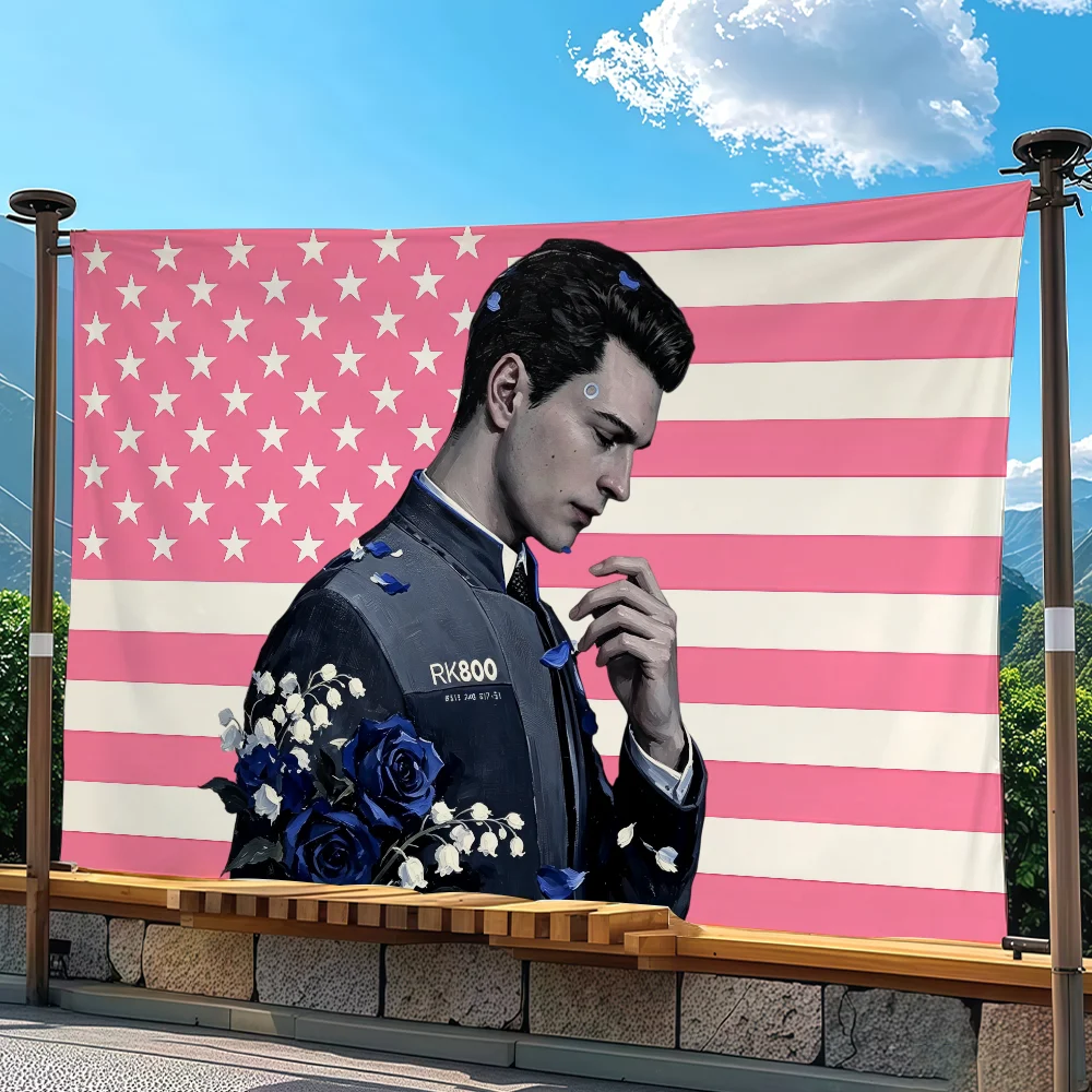 Game D-Detroit Become Human flag Advertising Banner for Camping Decoration Outdoor & Garage Wall Hanging Decorations